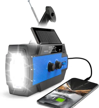Portable Hand Crank Solar Radio with Rechargeable Battery - 2024 Emergency Outdoor Radio with Flashlight