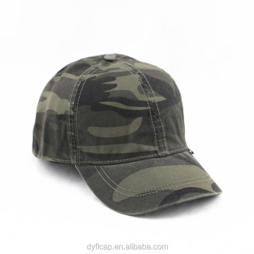 6 Panel Flat Brim Cap Custom Camo Hat