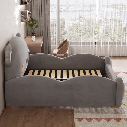 Modern Kids Bedroom Furniture: High-Quality Bear Bed with Under-Bed Storage