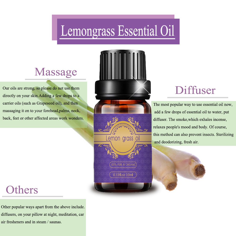 High Quality Lemongrass Essential Oil 10ml for diffuser