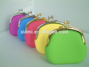 high quality well design set drill metal candy color small silicone wallet purse
