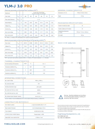 Yingli Solar Panel 410W 108CELL 182PERC YLM-J 3.0 PRO PV Module
