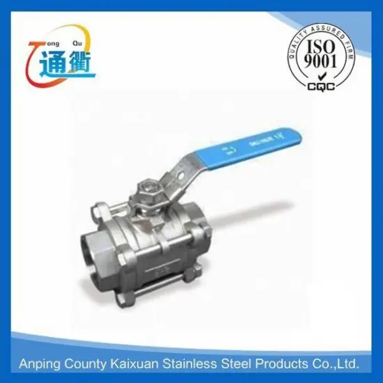 1000psi female threaded stainless steel 3pcs ball valve