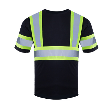 Reflective Tape Safety Security Work Short Sleeve T-Shirt