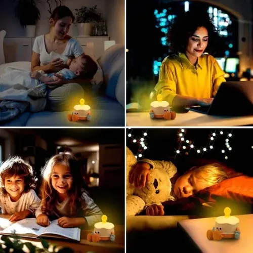 Очаровательный силиконовый торт на день рождения ночной свет с музыкой