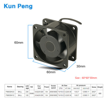 6030 60mm*60mm*30mm 220v 230v compact AC cooling fan