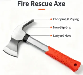 Multipurpose Fire Axe with Pry Bar for Rescue
