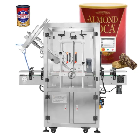 Fully Automatic Chocolate Bar Potato Sticks PET Plastic Tin Can Soft Lid Press Machine