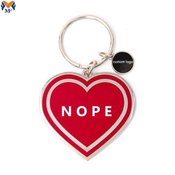 Groothandel metaal aangepaste hart email Keychain