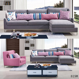 Recliner Sheeper Metal Legs Fabric Sectional Sofa