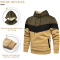 Herrnyhet färgblock pullover fleece hoodie