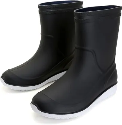 Mid-Calf Waterproof Rubber Boots: Mens & Womens Non-Slip Garden Boots