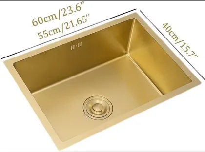 Golden stainless steel sink
