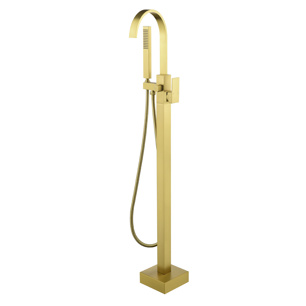 Brass Selfstanding Bathtub Filler Faucet with Hand Shower