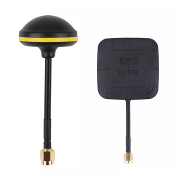 High Gain 5.8G FPV Receiver Antenna Kit: 14DBI Flat Panel & Mushroom Style RP-SMA Connector for FPV Drones and RC Quadcopters