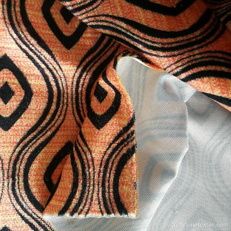 Cuộn vải nhung Jacquard nặng 100% Polyester