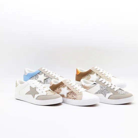 Ladies' Casual PU White Sneakers - Breathable Lace-up Walking Shoes for 2024