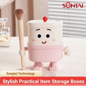 Xô lưu trữ người tuyết ấm cúng để đựng đồ dùng học tập mùa đông