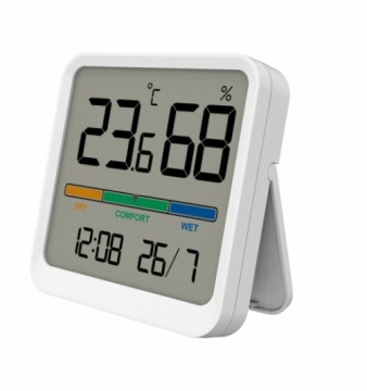 3M Sticker Magnetic Mini Digital Wall Clock Thermometer Hygrometer