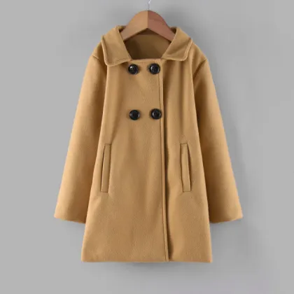 Girls Wool Coat Cotton Trench Coat