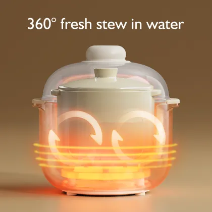 OIDIRE 1000ml Capacity Stewed Soup Pot - Health Care Electric Stew Pot & Porridge Cup