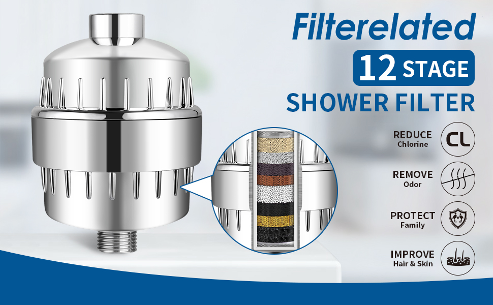 Filtereliert 12 Stufe Duschfilter für hartes Wasser