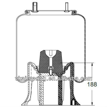 GRANNING 15699 natural rubber air bag suspension spring/ 1T15M-9 air ride suspension system spare parts alloy piston