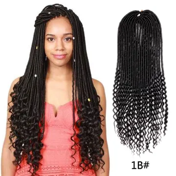 Goddess Locs Crochet Hair for Women 20 Inch Straight Faux Locs Crochet Braiding Hair With Curly Ends Soft Synthetic Extension