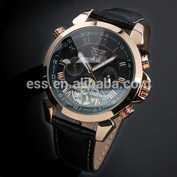 Jargar Men Black Rose Golden Tourbillon Mechanical Luxury Watch WM183