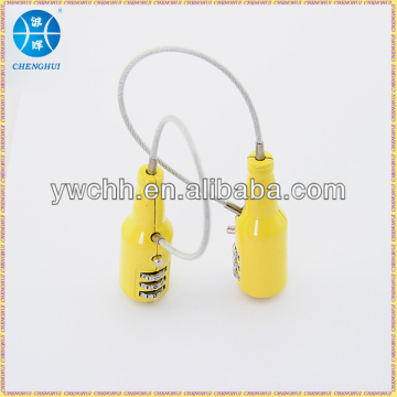 Beer bottle shape combination cable lock nice promotional gift lock