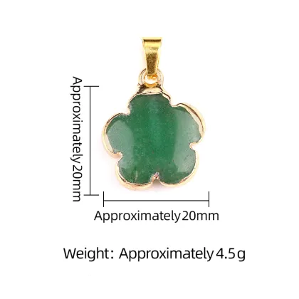 Amazonalite 20MM Flower Wrapped Golden Stone Pendant for DIY Making Jewelry