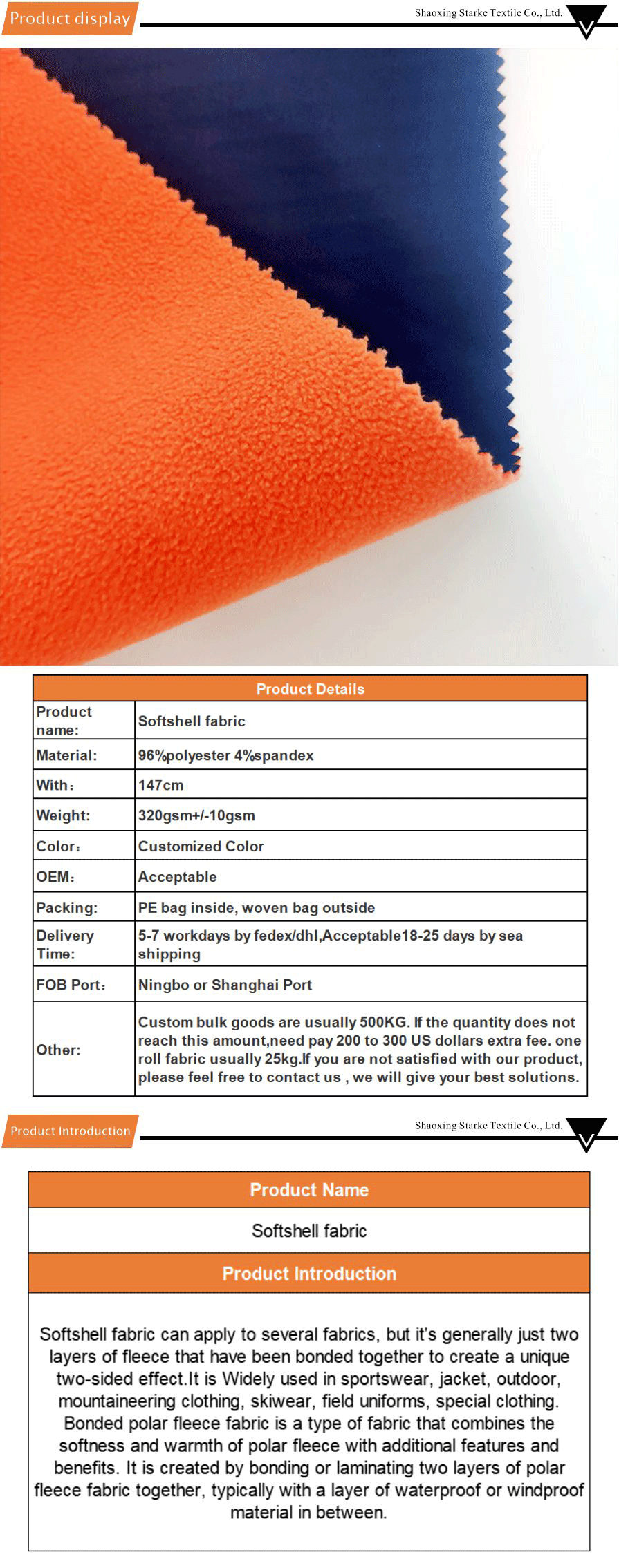 high performance softshell material