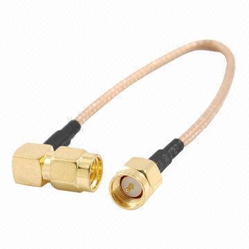 RF Cable, SMA Male to SMA Right Angle Male with 500MΩ Minimum/DC 100V Insulation Resistance