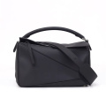 High Quality Geometric Genuine Leather Shoulder Tote Bag