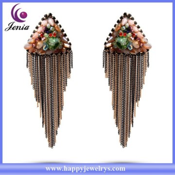 Factory direct price crystal long tassel earring for women vintage jewelry ( YWE2015105)