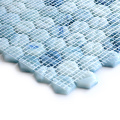 Top Grade Blue Glass Hexagon Round Edge Mosaico