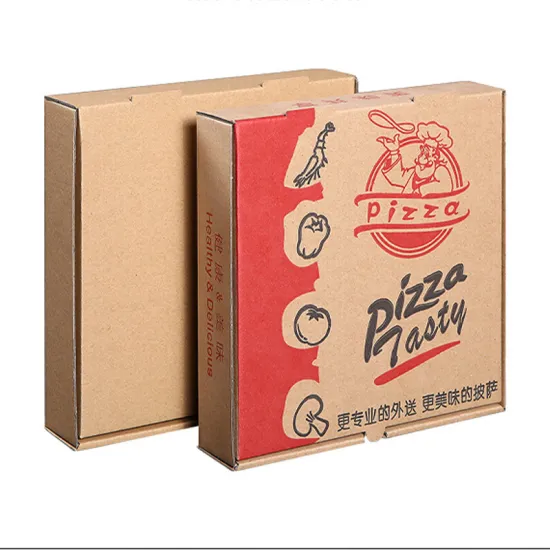 Custom Logo Printing Disposable Kraft Takeaway Cardboard Boxes - 7/10/12/33 Inch Brown Pizza Boxes