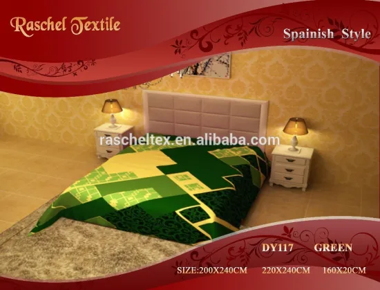 WUXI RASCHEL 100 Polyester Mora Style Geometry Design soft Blanket For Spain