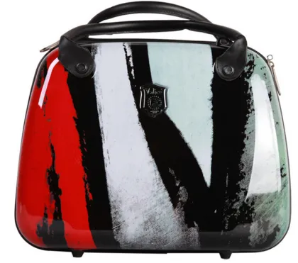 HX-HZX005 tree pattern dumpling type 15 inches ABS+PC portable makeup bags with shoulder tape