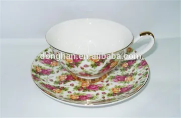 high quality antique porcelain flower mug with saucer with low price
