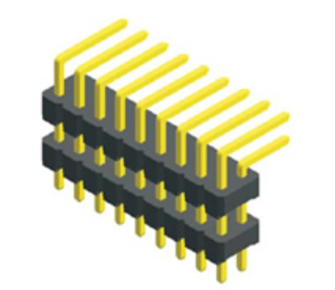 2.00mm رأس الدبوس DualRow مزدوج نوع زاوية البلاستيك