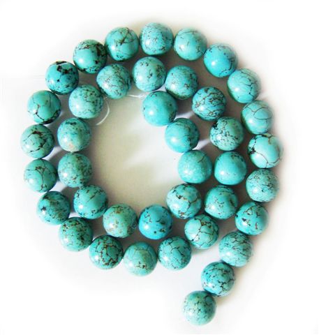 Perles rondes turquoise 10MM