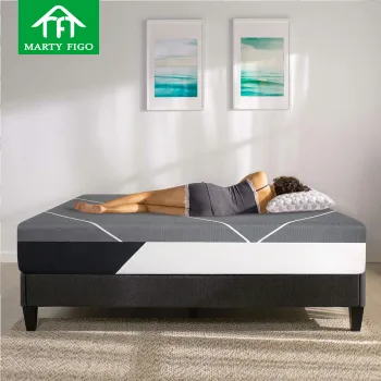 Black Good Quality Plush Orthopedic Memory Foam Hybrid Mattress with Micro Coil and 7 Zone Pocket Springs