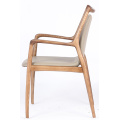 Nordic Style Solid Wood Dining Chairs Room Furniture Restaurant En PU Leather Chair