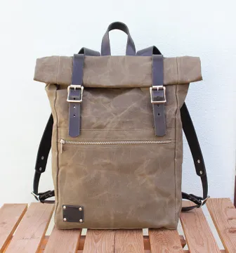 Waterproof Waxed Canvas Backpack For Outdoor