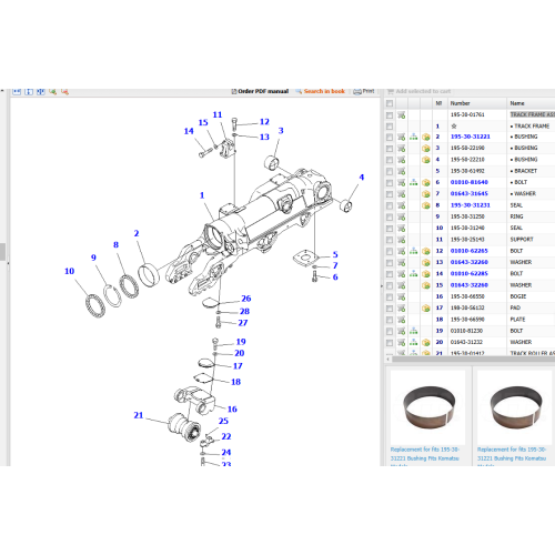 D375A-5 Suspension Assembly 195-30-01761