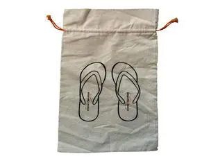 Cotton Drawstring Pouch For Slipper Packaging Bags , Enviro