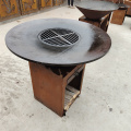 حديقة Corten Steel Fire Pit Barbecue Grill