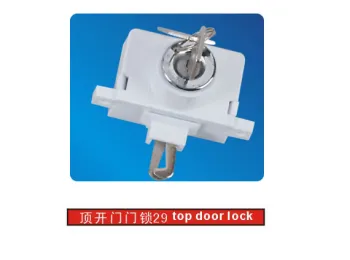 Top Metal Plastic Freezer / Refrigerator Door Lock Hardware With Two Keys