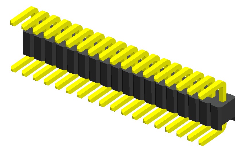 Pitch 2.0 mm (.079 &#39;&#39;) Angle de una sola fila DIP C TIPE CON COLADOR DE CADENA MAL MAL en forma de U